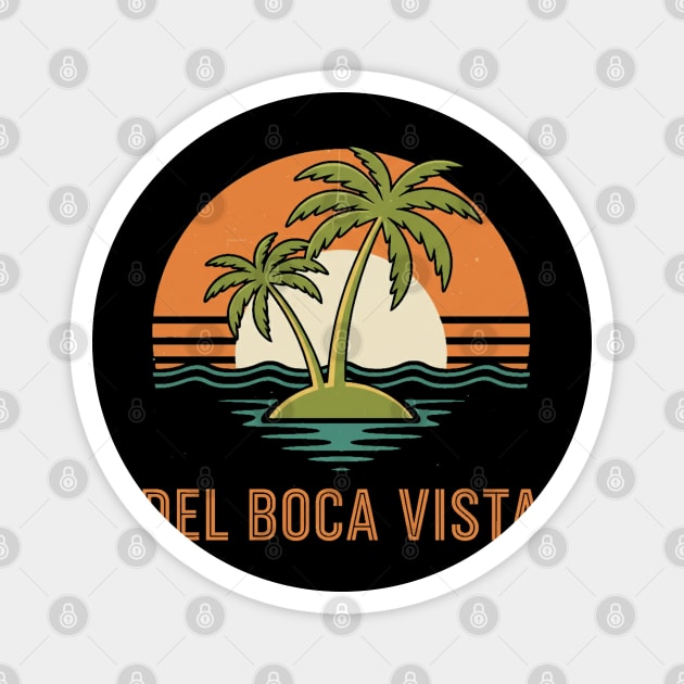 Del Boca Vista Tee - Vintage Palm Tree Condo Life Magnet by OUTFITPAW